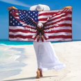 thumbnail image 3 of Zufioo USA Eagle with Spread Wings Print Silver Fox Fleece Beach Towel 27.5x55in, Super Absorbent Bath Towel, Suitable for Adult Beach, Swimming Pool and Home Use-One Size, 3 of 6
