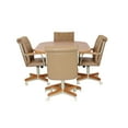 thumbnail image 4 of Furnish Theory  Caster Chair Company Alona 5-Piece 42x[42/60] Caster Dining Set Wood Edge Laminate Table Top & Buff Polyurethane Rolling Swivel Tilt Chairs, 4 of 22