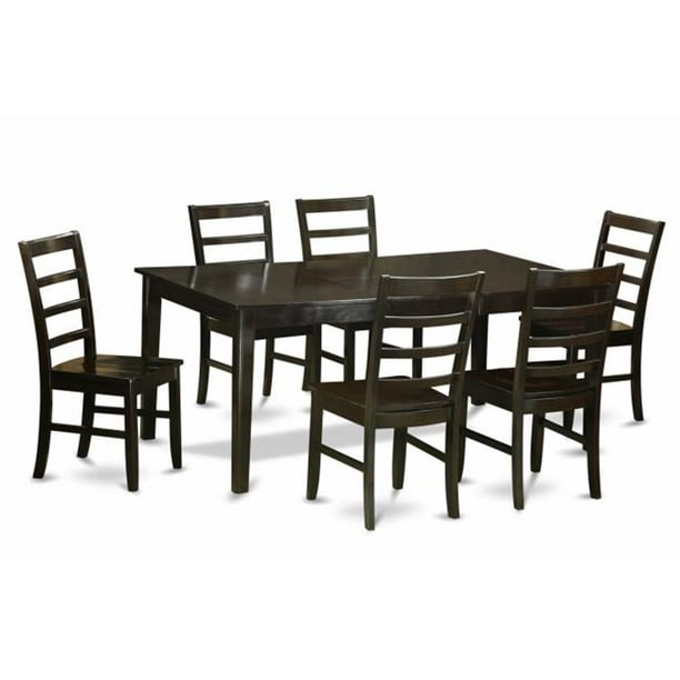 7 Piece Dining Room Set Table Having Leaf And 6 Kitchen Chairs Walmart Com Walmart Com