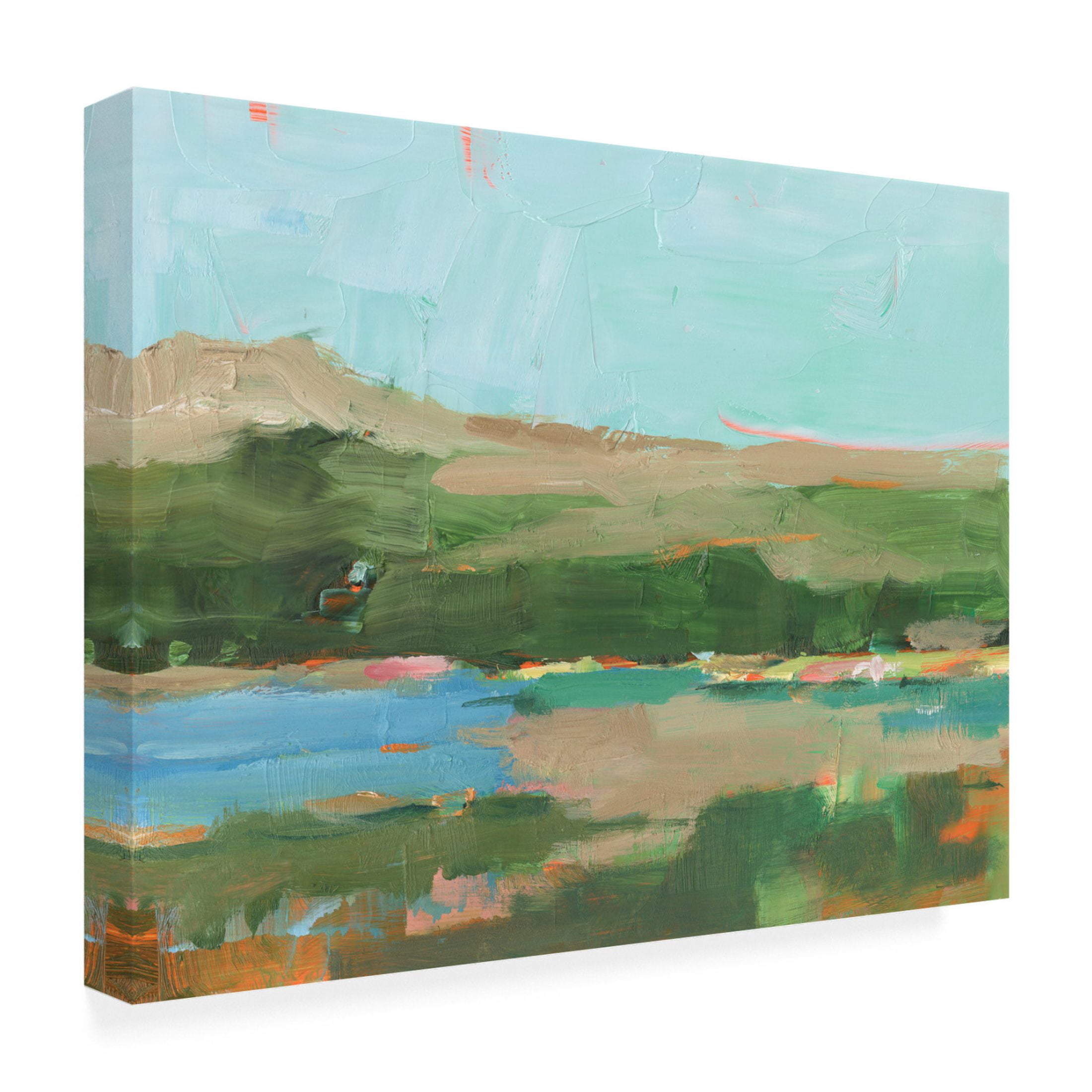 Canvas Wall Art - Ethan Harper 'Spring River Crossing I' Wall Art for Living Room, Bedroom, or Office Décor by Trademark Fine Art - 32 x 24 Inches