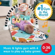 Fisher-Price Glow and Grow Kick & Play Piano Gym Baby Playmat with Musical Learning Toy, Blue