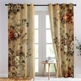 thumbnail image 3 of Floral Blackout Curtains for Living Room Bedroom, Thermal Insulated Room Darkening Grommet Drapes, Vintage Flower Rustic Shabby Chic Window Curtains-52"W x 72"L (Pack of 2), 3 of 7