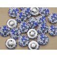 thumbnail image 5 of IBA Indianbeautifulart Blue 25 Mm Watercolor Flower Shirting Printed Canvas Fabric Buttons Round 2 Hole&nbsp;Decorative Buttons For Sewing Crafting Pack Of 50, 5 of 7
