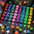 thumbnail image 2 of QMay Juego de dados DND de 15 x 7 dados poliédricos (105 piezas) con 1 bolsa grande de franela Dados D&D (D4 D6 D8 D10 D% D12 D20) para juegos de mesa RPG de mazmorras y dragones, 2 of 5
