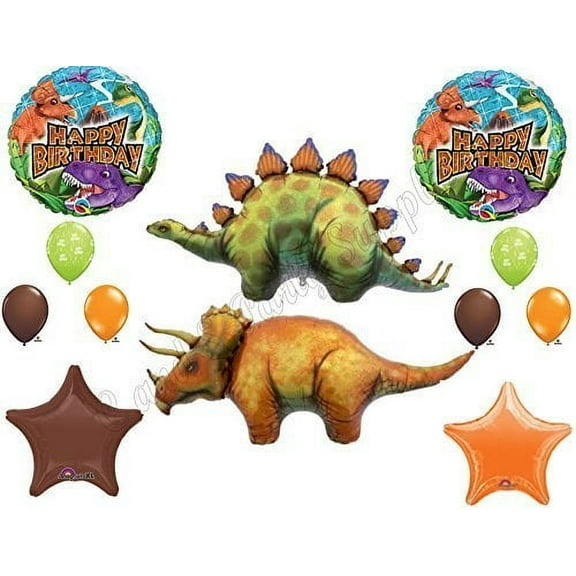 DINOSAUR Birthday Balloons Decoration Supplies Prehistoric Triceratops T-Rex by Anagram