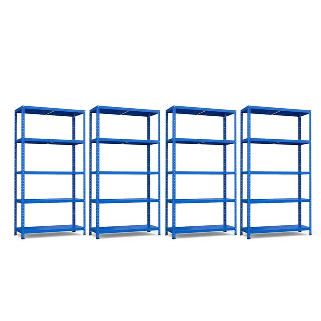 Costway 4PCS 5-Tier Étagère en Métal Réglable Robuste Utilitaire Rack de Stockage Bleu
