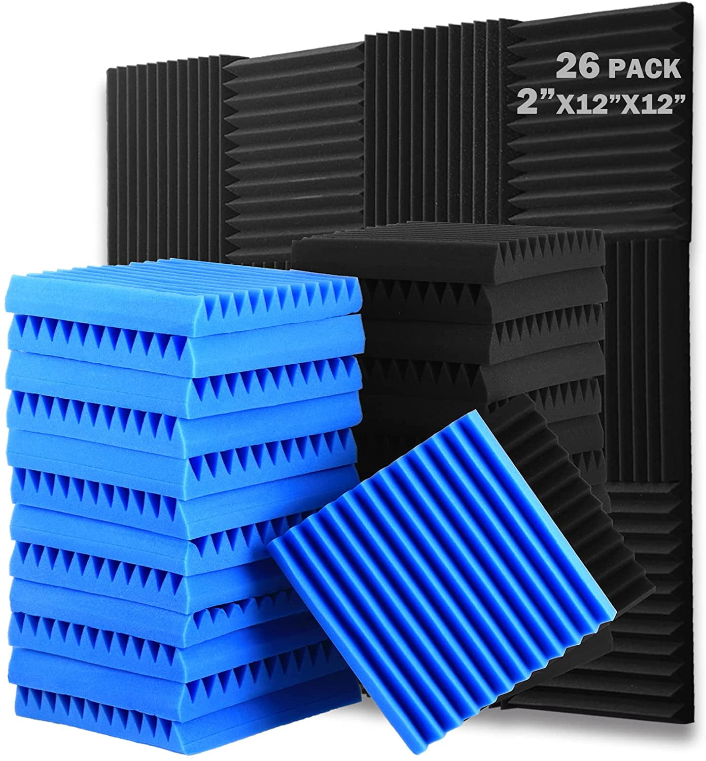 12 / 26 Pack Thick Acoustic Panels Studio Foam Wedges Tiles 2" X 12" X