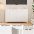 thumbnail image 6 of Large  Fluted Sideboard,Buffet Cabinet with 4 Doors & Adjustable Shelves  for Dining Room, Living Room, Hallway(White), 6 of 8