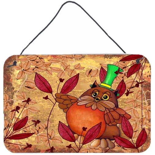 Carolines Treasures PJC1092DS812 Hootie Fall Owl Wall or Door Hanging Prints 8x12 multicolor