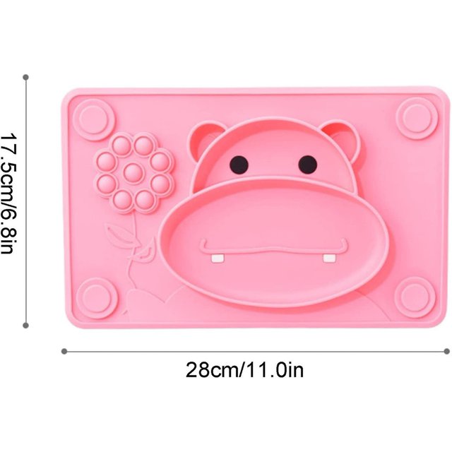 Platos de silicona para niños pequeños, 2 uds., plato de cena dividido colorido para bebés y niños pequeños, platos de succión para niños seguros para alimentos y sin Bpa, rosa ShuxiuWang 8390614728776