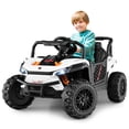 thumbnail image 4 of Costway Camión para niños de 12 V con control remoto para padres, 3 velocidades y función de marcha atrás y avance, color blanco, 4 of 4