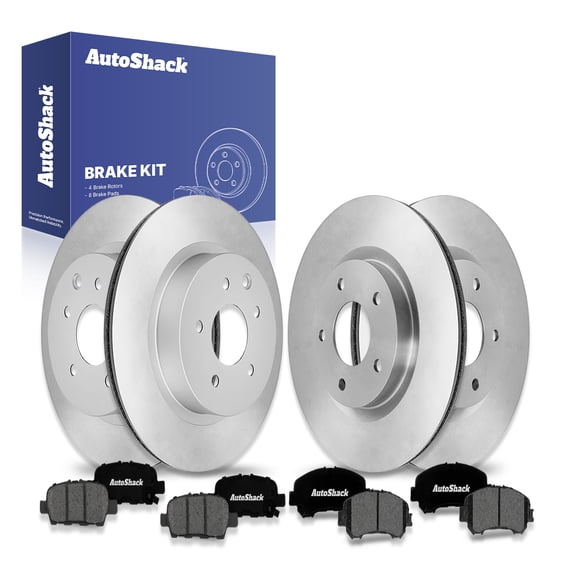 AutoShack Front & Rear Brake Rotors Premium Ceramic Brake Pads | Replacement For 2014-2019 Nissan Rogue 2.5L AWD FWD | 12-PC Brake Kit
