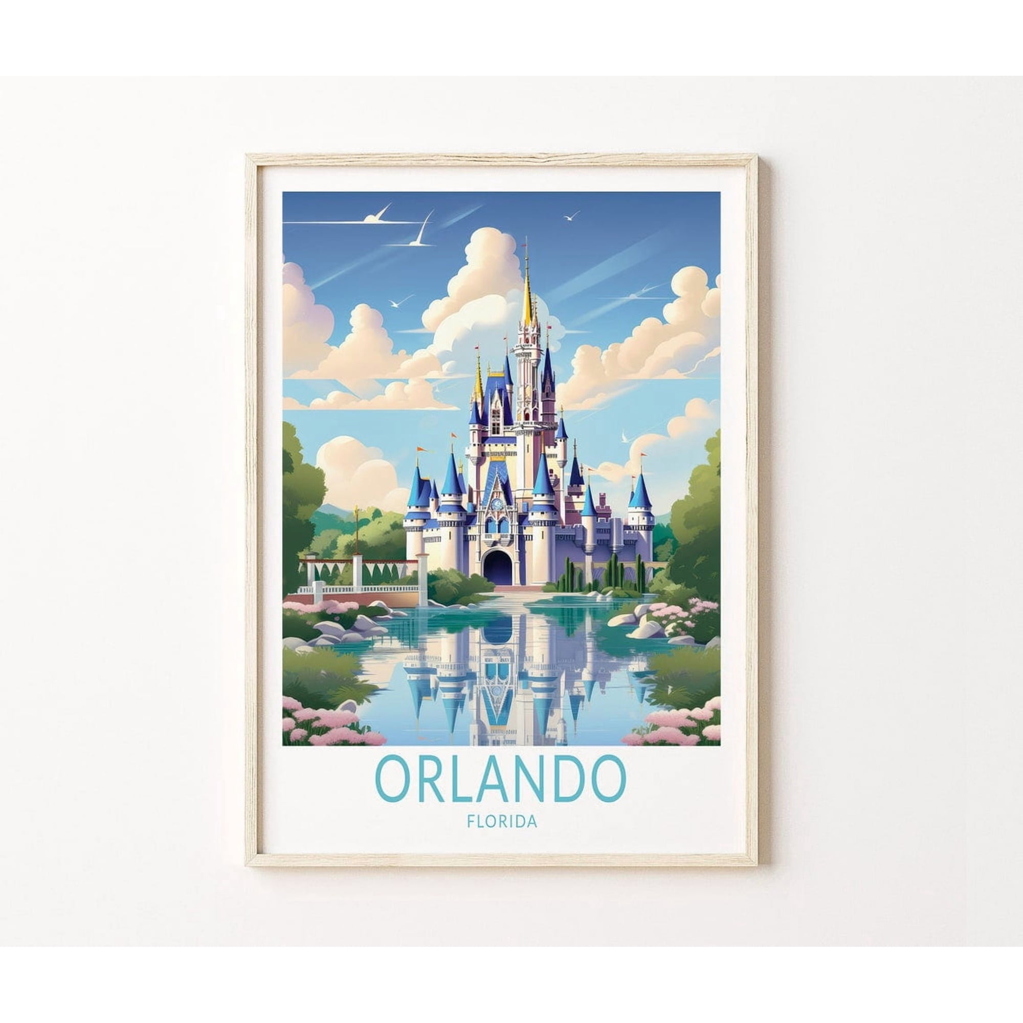 Orlando Florida Scenic Travel Poster Travel Inspired Home Office And Gallery Wall Decor