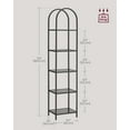 thumbnail image 2 of 5-Tier Shelf, Tempered Glass Shelving Unit, Arched Design for Living Room Bedroom, Gray, 2 of 6