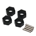 thumbnail image 1 of 4x Adaptateur Roue RC Modèle Accessoire Pièces de Rechange Rallonge Roue RC Entretoises Roues Moyeux pour 1/24 Fcx24 1/24 RC Voiture sur Chenilles Noir, 1 of 8