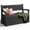 Black-wicker-style, variant on Nihsuao 80 Gallon Plastic Storage Bench Made of Durable Weatherproof Resin, Deck Box Lockable Storage Compartment for Outdoor Patios & Lawns, Black