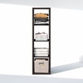 thumbnail image 4 of Furinno CUBIC 4-Cube Open Shelf Extra Thick Frame Black Dark Oak, 4 of 6