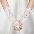 thumbnail image 2 of Jinsinto Bride Wedding Gloves, Vintage Style Long Fingerless Lace Rhinestone for Evening Prom Opera Party Wedding, 2 of 5