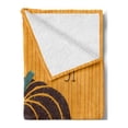 thumbnail image 2 of Halloween Soft Flannel Fleece Blanket, Creepy Pumpkin Says Boo in a Speech Bubbles Grunge Design Print, Cozy Plush for Indoor and Outdoor Use, 50" x 60", Orange Grey and Dark Mauve, by Ambesonne, 2 of 5