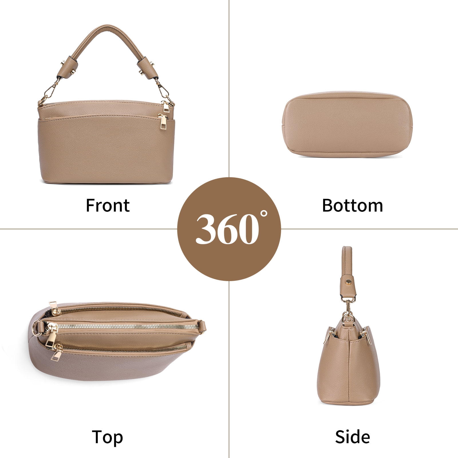 LOUEBICA Crossbody Bag for Women, Vegan Leather Top Handle Handbags Small Shoulder Purse