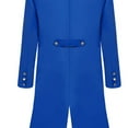thumbnail image 5 of HAPIMO Gothic Steampunk Medieval Jacket Tailcoat Jacket for Men Tuxedo Jacket Fashion Workout Big Men's Double-Breasted Trench Coat Lapel Frock Coat Casual Blue XXXL, 5 of 6