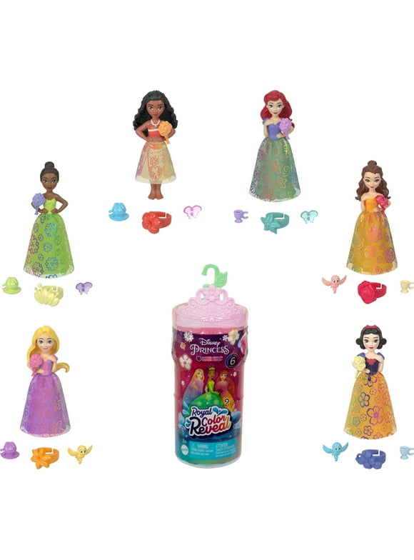 Disney Princess Royal Color Reveal Surprise Small Doll with Garden Party Accessories (Dolls May Vary)