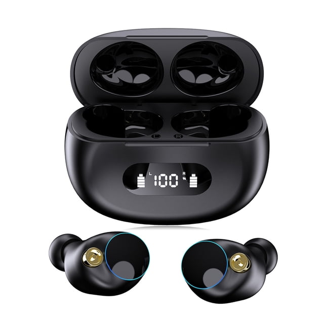 Cateissary Auricular compatible con Bluetooth de alta velocidad y bajo retraso con estuche de carga para correr, viajar, llamadas manos libres, Cables de audio/vídeo