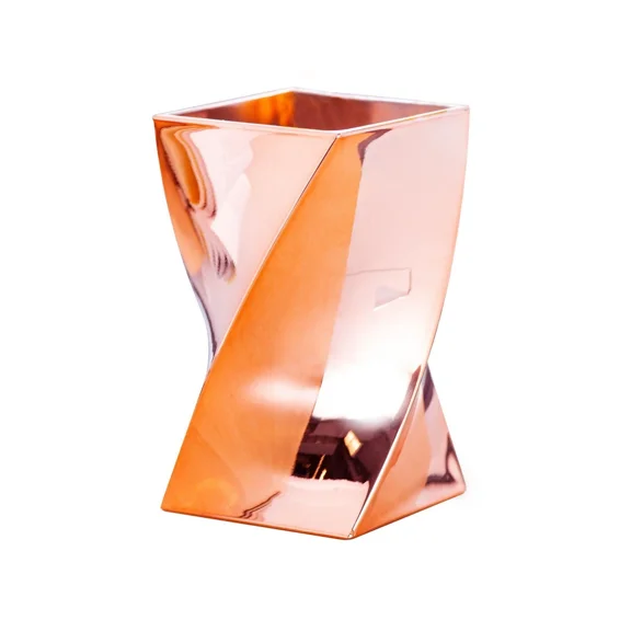 Rose Gold Wave Pen Holder Stationery Office Desk Organizer Container Storage