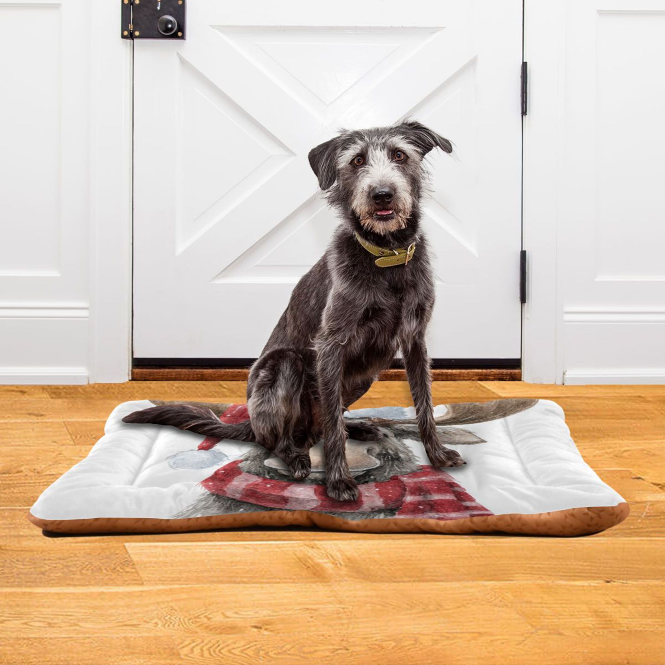 Cozy Mat Pet Bed Indoor Outdoor Warm Soft For Cat Dog Puppy(S/M) Christmas Hat Scarf Reindeer