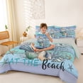 thumbnail image 4 of jejeloiu Life Is Better Print 7-Piece Twin Bedding Sets Kids,Ocean Coral Starfish Bedding Comforter Set,Reversible, 4 of 7