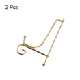 thumbnail image 3 of Unique Bargains 2Pack 4 Inch Plate Stands for Display Iron Folding Easel Plate Holders, Gold, 3 of 5