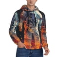 thumbnail image 2 of Kdxio Astronaut Cosmic Rainbow Print Mens Casual Hooded Collar Drawstring Hoodies Pullover Sweatshirts Casual Long Sleeve Shirts-4X-Large, 2 of 7