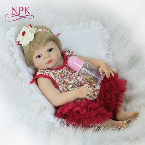 Bebes Reborn 22"55cm Full Silicone Reborn Baby Girl Dolls Toys Lux