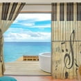 thumbnail image 4 of FREEAMG Vintage Music Note Piano Sheer Curtains Window Voile Panels Drapes Tulle Curtains Semi Sheer Curtains 78 Inches Long for Living Room Bedroom, Set of 2, 4 of 4
