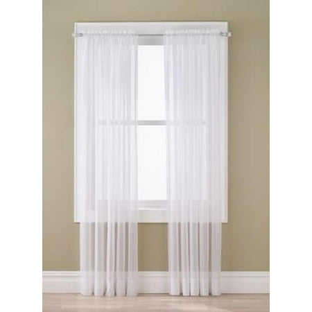 Gorgeous Home 2pc Pure White Solid Soft Voile Sheer Window Gorgeous Home 2pc Pure White Solid Soft Voile Sheer Window