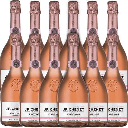 JP. Chenet So Free French Non-Alcoholic Sparkling Pinot Noir - Alcohol-Free Wine for Sophisticated Moments Made in France | 12 PACK