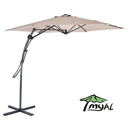 Myal 9ft Offset Patio Umbrella Outdoor Umbrella Tan Walmart Com