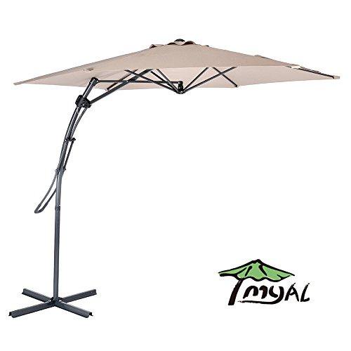 Myal 9ft Offset Patio Umbrella Outdoor Umbrella Tan Walmart Com Walmart Com