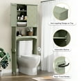 thumbnail image 4 of HLR Over The Toilet Storage Cabinet, Bathroom Above Toilet Storage Cabinet with Doors and Adjustable Shelves, Green, 4 of 7