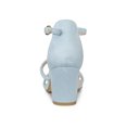 thumbnail image 2 of BLISSFUL STEP Women's Open Toe Strappy Block Heel Sandals Sky Blue 8, 2 of 7