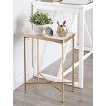 thumbnail image 2 of Kate and Laurel Celia Table d'Appoint Moderne, 18 x 12 x 26, Blanc et Or, Table de Bout Rectangulaire Pliable pour Rangement et Exposition, 2 of 2