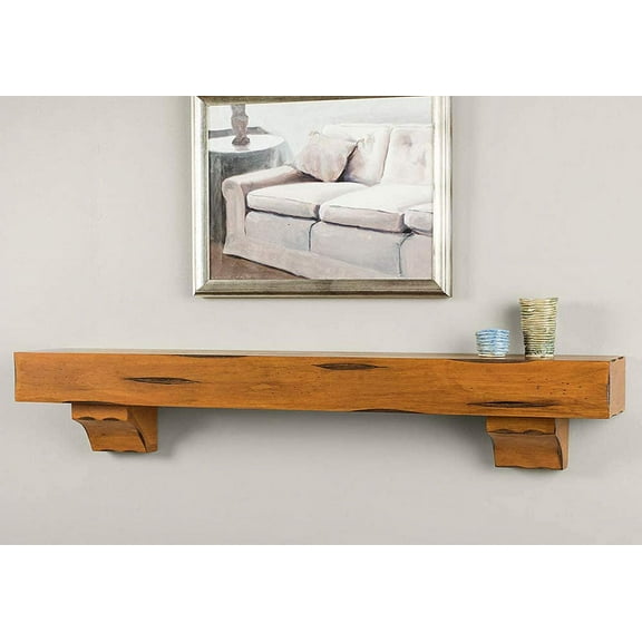 Mantels Direct Breckenridge 48" Rustic Distressed Wood Fireplace Mantel Shelf - Chestnut