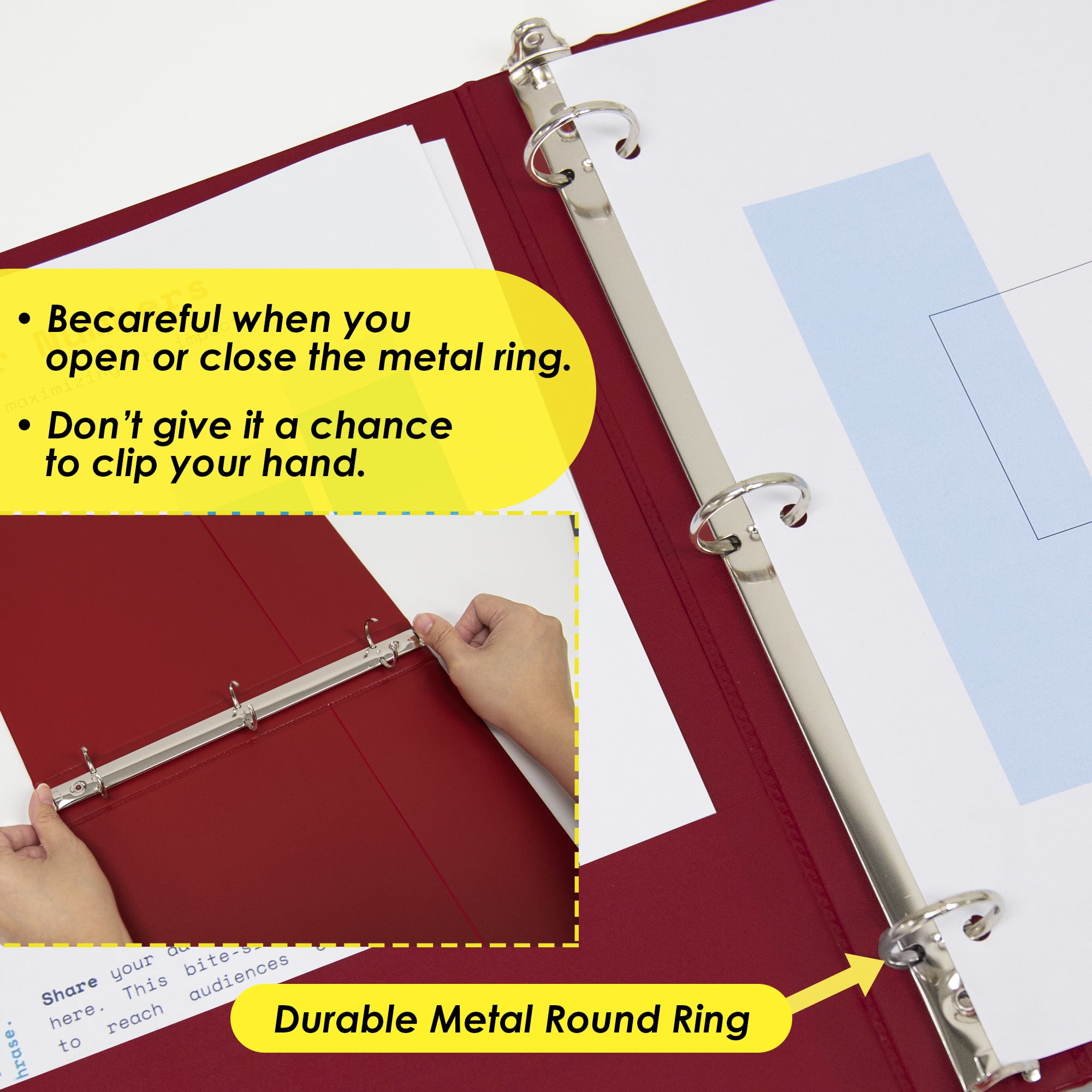 BAZIC 3 Ring Binder 1/2" Economy View Binders Burgundy, Hold 100 Sheets, 1-Count