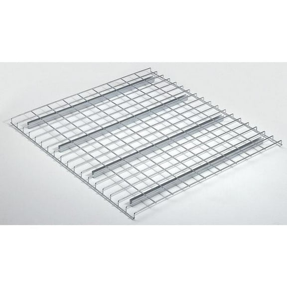 Pallet Rack Decking, Steel Wire, 52 in W, 42 in D, Silver, Zinc Finish, Gauge: 6