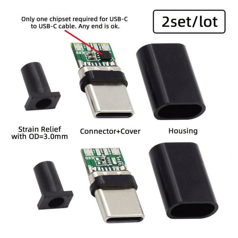 FVH 2sets/lot DIY OEM 24pin Connector Plug USB Type C USB-C Male
