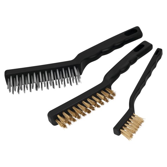 Performance Tool W1149 3-Piece Brass and Stainless Steel Wire Brush Set