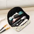 thumbnail image 2 of FORMRS Makeup Bag Travel Cosmetic Organizer for Women Fold Flat Zipper Pouch with Handle, Purple Birds Teapots, 2 of 8