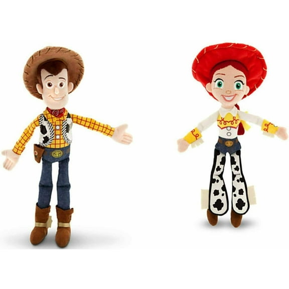 Toy Story Jessie & Woody 16” Plush Set Soft Figures Authentic Sheriff Cowgirl New