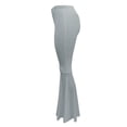 thumbnail image 4 of BOOMILK Women Solid Color High Waisted Slim Fit Stretch Casual Flared Pants Trousers Grey, 4 of 7