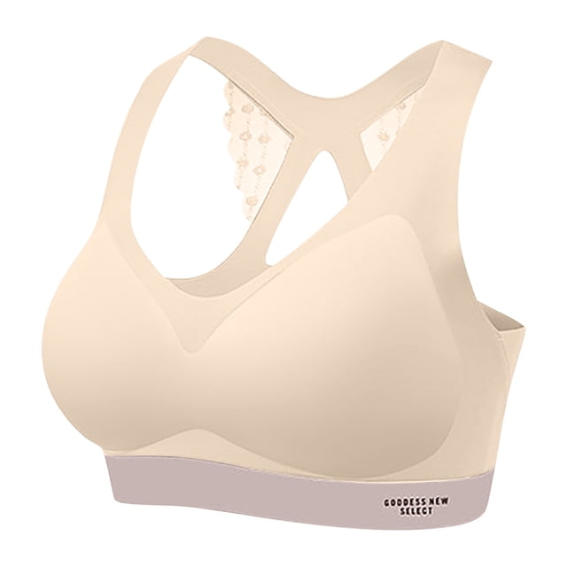 Fvwitlyh Wonderbra Womens Rimless Underwear Push Up Large Cup Thin Cotton Rimless Bra C,XXXL